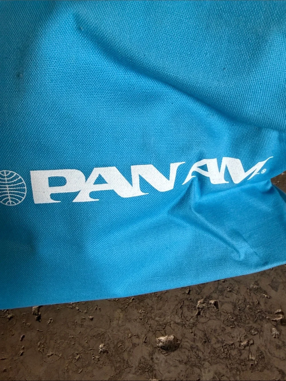 Vintage Pan Am Blue Canvas Travel Bag